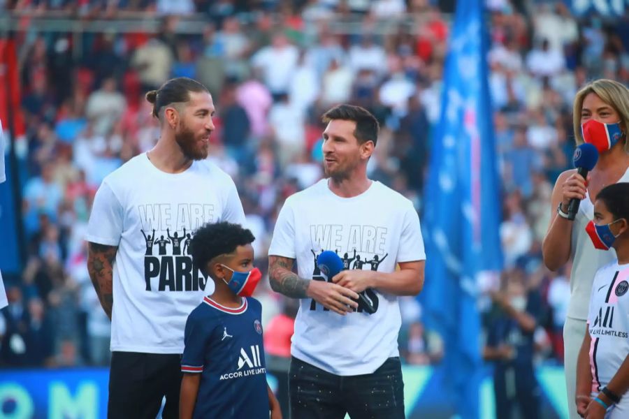 Neue Teamkollegen: Lionel Messi und Sergio Ramos.