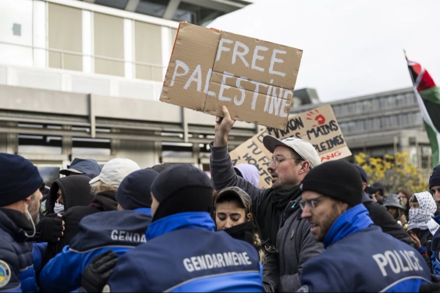 Sie skandieren Parolen wie «Free Palestine» und verlangen einen sofortigen Waffenstillstand.