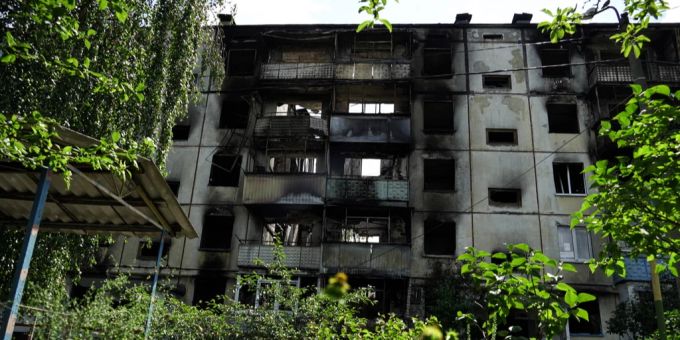 Die Ukraine greift regelmässig Ziele auf russischer Seite an, wie hier Wohngebäude in Shebekino, Region Belgorod, Russland, 2. Juli 2023. Nach Angaben örtlicher Behörden waren in dieser Zeit durchschnittlich 500 Geschosse pro Tag in der Region gefallen.