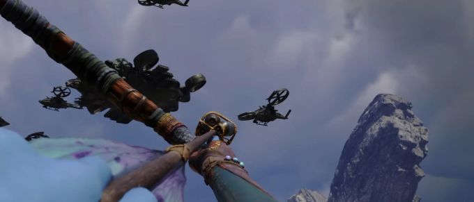 Mit Pfeil und Bogen holt man die Flugzeuge der RDA vom Himmel. avatar pandora spiel