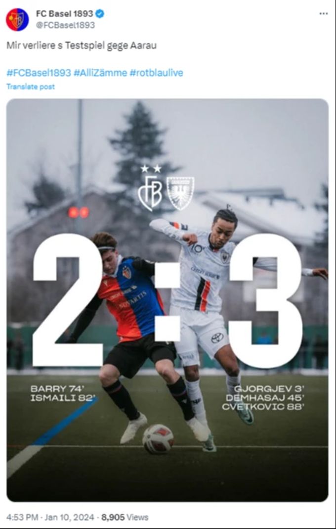 Der FC Basel kassiert kurz vor dem Ende noch den dritten Treffer. FC Basel