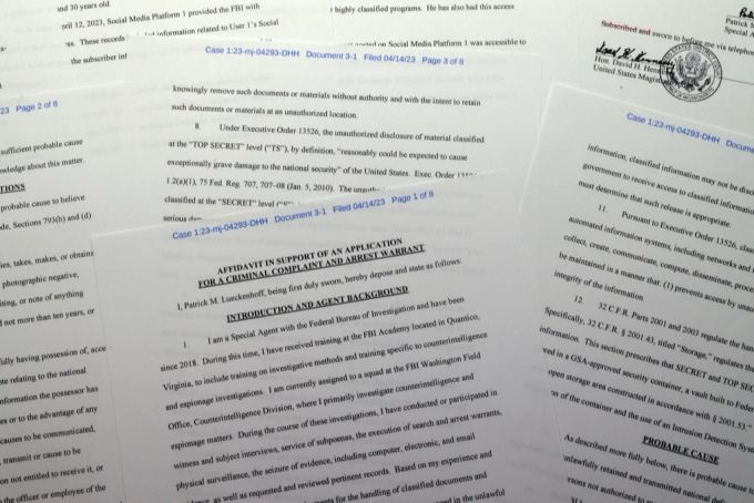Die Anklageschrift gegen Jack Teixeira, den Hauptverdächtigen im Fall der Pentagon Leaks. Pentagon Leaks Anklageschrift