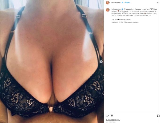 Einmal mehr stellt Britney Spears ihre Oberweite zur Schau. Britney Spears