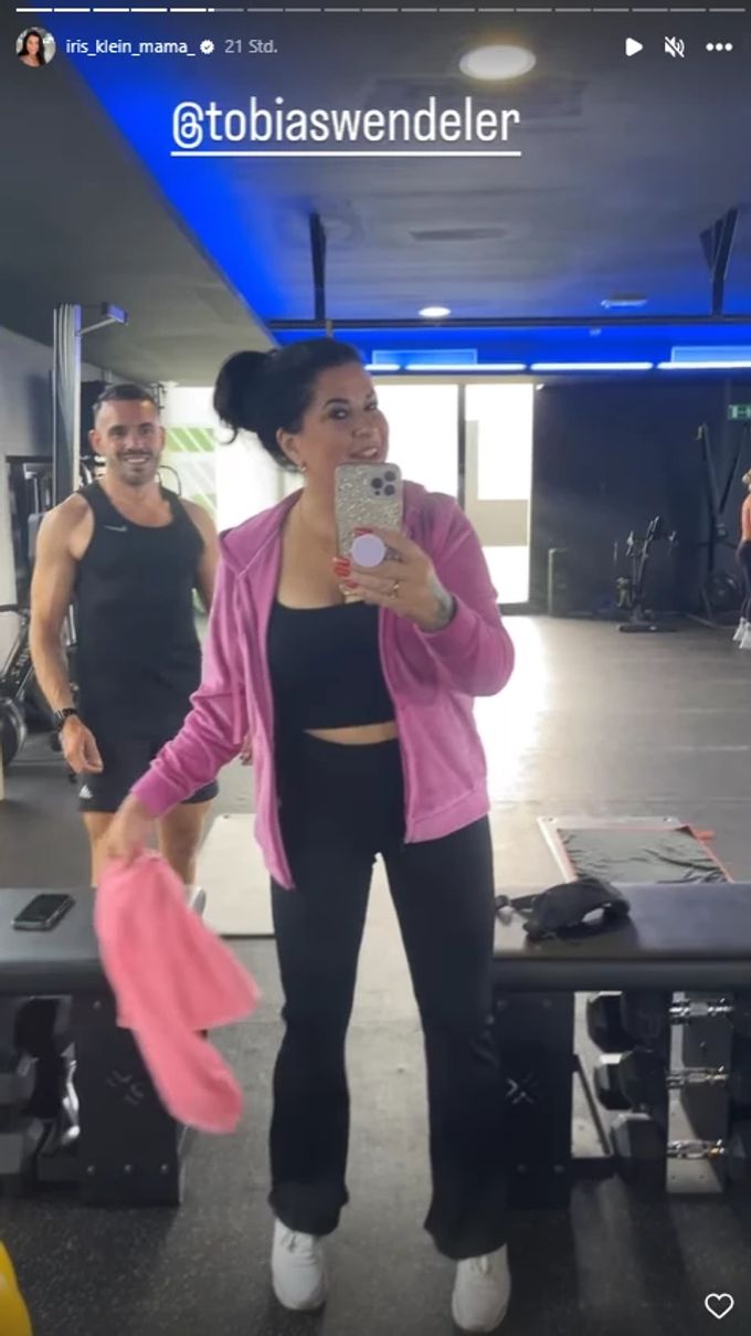 Iris Klein im Fitnesscenter. Iris Klein