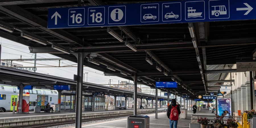 Das Gleis 1 im Bahnhof Thun.
