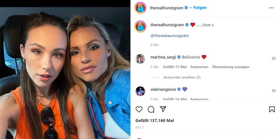 Schönes Duo: Aurora Ramazzotti und Michelle Hunziker.