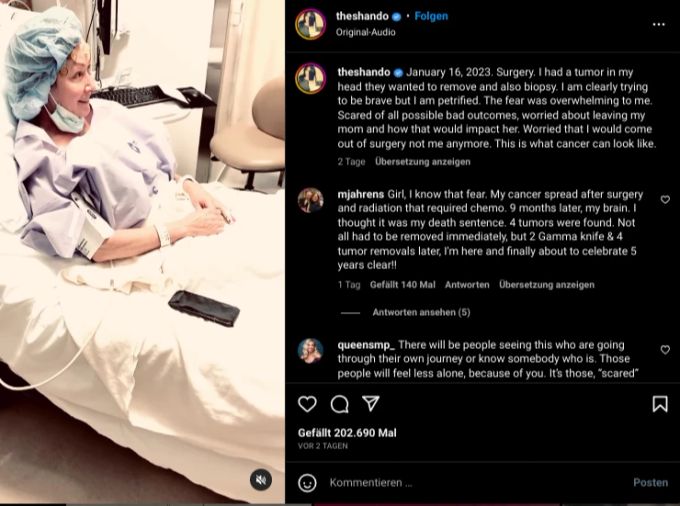 Shannen Doherty zeigt auf Instagram ein Video von ihrer Tumor-Behandlung im Januar 2023. Shannen Doherty