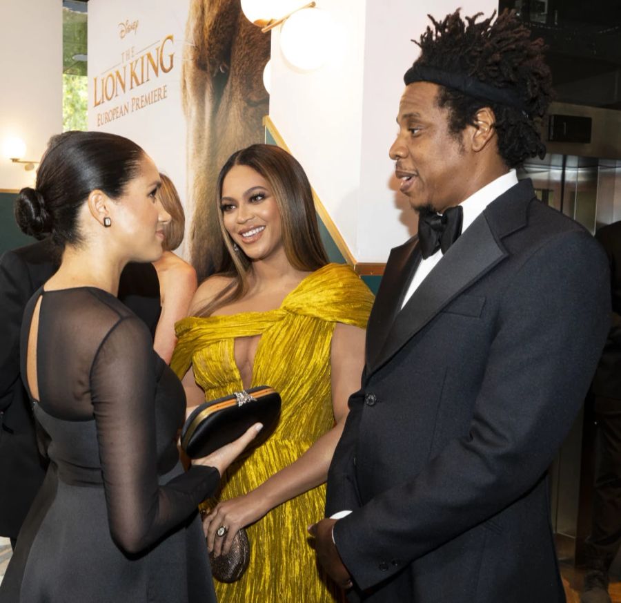 Meghan Markle mit Sängerin Beyoncé und ihrem Mann Jay-Z im Sommer 2019 in London.