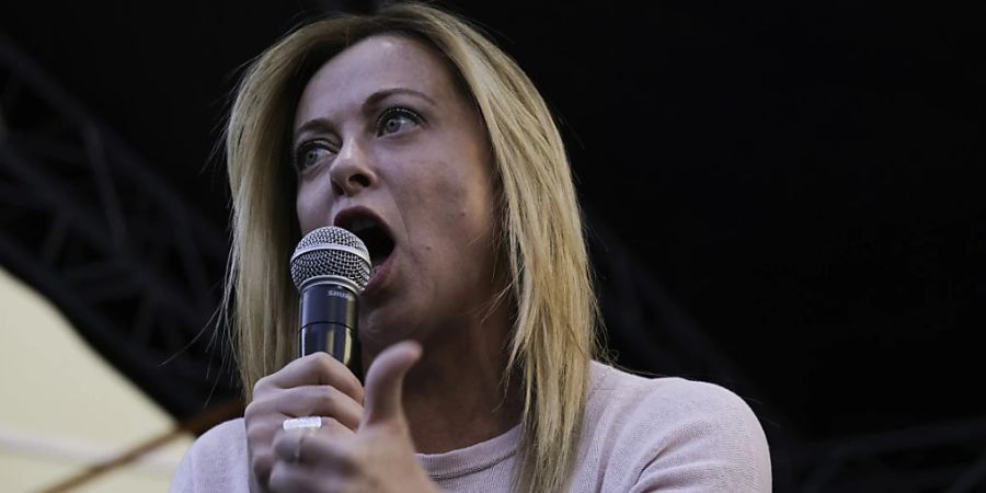 Giorgia Meloni, Chefin der grössten Rechtspartei Fratelli d'Italia und Favoritin auf den Job als Ministerpräsidentin. Foto: Fabio Sasso/ZUMA Press Wire/dpa