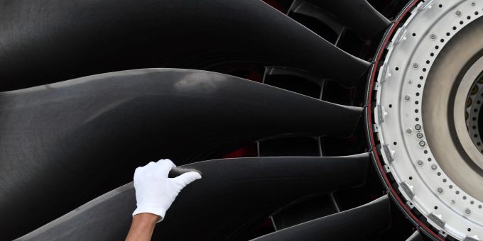 Ein neuartiges Flugzeugtriebwerk vom Typ Rolls-Royce Trent XWB. Deutschlands Maschinenbauer haben gut zu tun. Ein neuartiges Flugzeugtriebwerk vom Typ Rolls-Royce Trent XWB. Deutschlands Maschinenbauer haben gut zu tun.