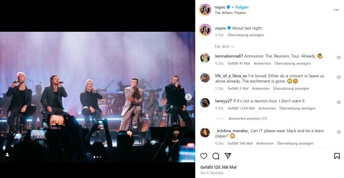 Justin Timberlake und NSYNC sangen gemeinsam einige ihrer Hits. Justin Timberlake NSYNC
