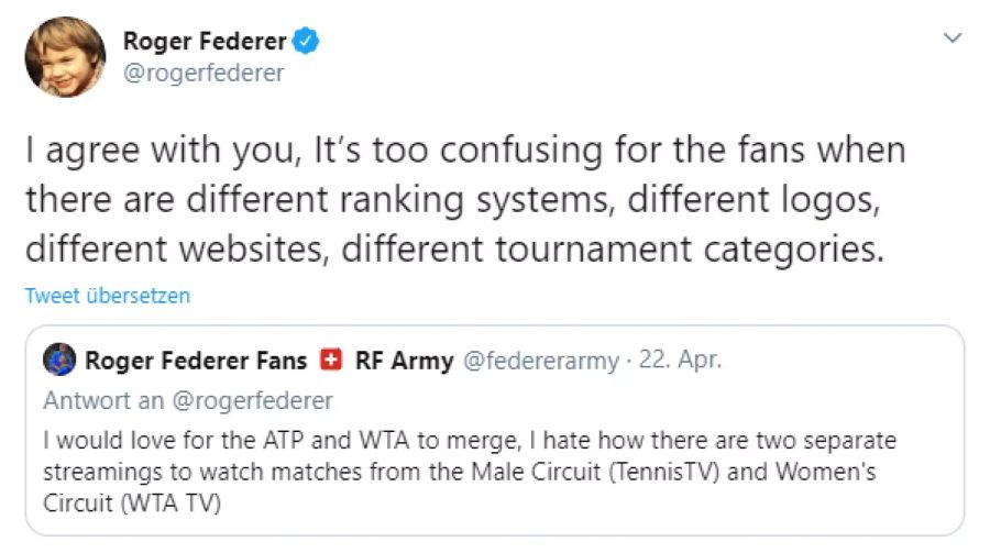 Federer begründet seine Idee.