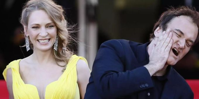 Der Regisseur und sein Star: Quentin Tarantino und Uma Thurman. Foto: Ian Langsdon/EPA/dpa Der Regisseur und sein Star: Quentin Tarantino und Uma Thurman. Foto: Ian Langsdon/EPA/dpa