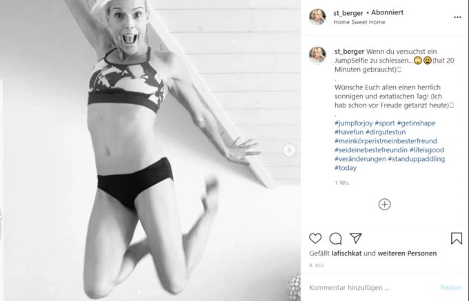 Stéphanie Berger mit ihren 42 Jahre alt und ihrer alten Top-Figur. Stéphanie Berger