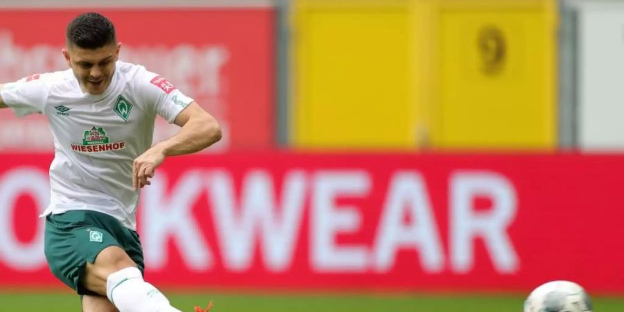 Milot Rashica hat bislang sieben Treffer für den SV Werder Bremen in der laufenden Saison erzielt. Foto: Friedemann Vogel/EPA/Pool/dpa