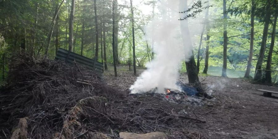 Hauptwil-Gottshaus TG: Brand von Siloballen sowie ein Asthaufen