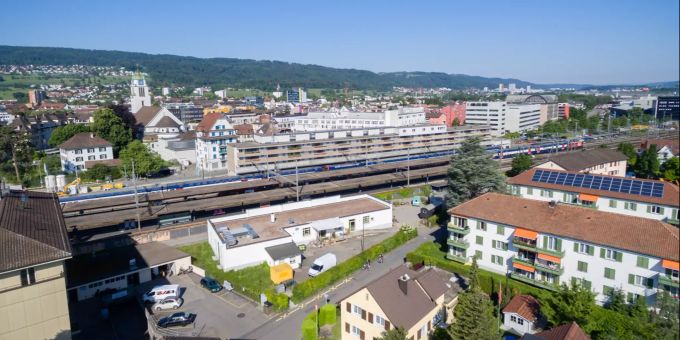 Die Stadt Dietikon von Oben. Dietikon