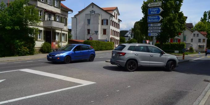 Heiden AR: Kollision zwischen zwei Autos. Heiden Kollision