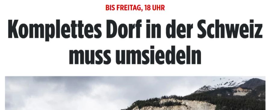 Die «Bild» thematisiert die Geschehnisse im kleinen Schweizer Bergdorf ebenfalls.