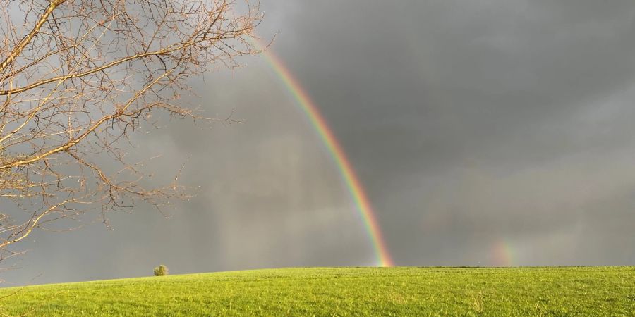 Die bunten Farben leuchteten vor dunklen Wolken.