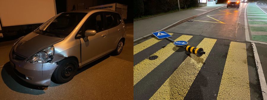 Durch die Kollision entstand ein Sachschaden.