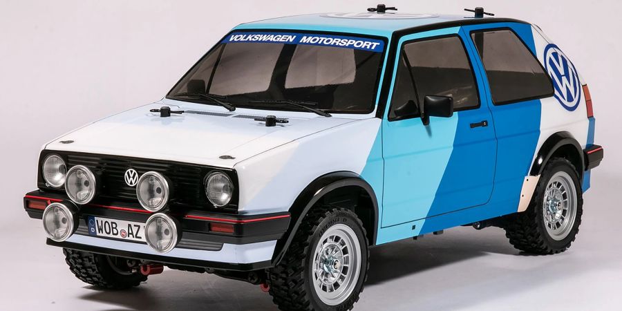 Detailliert und vorbildgetreu: Versierte Bastler bauen aus Bausätzen Modelle wie diesen VW Rallye-Golf (hier ein Prototyp) im Massstab 1:10 mit Allradantrieb.