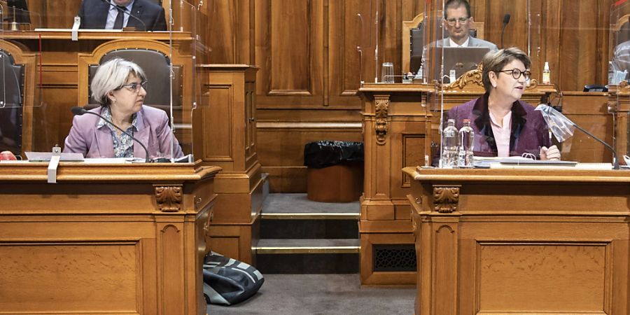 Gehen zusammen an den Frauenlauf: die Bundesrätinnen Viola Amherd (Rechts) und Elisabeth Baume-Schneider (Links). (Archivbild)