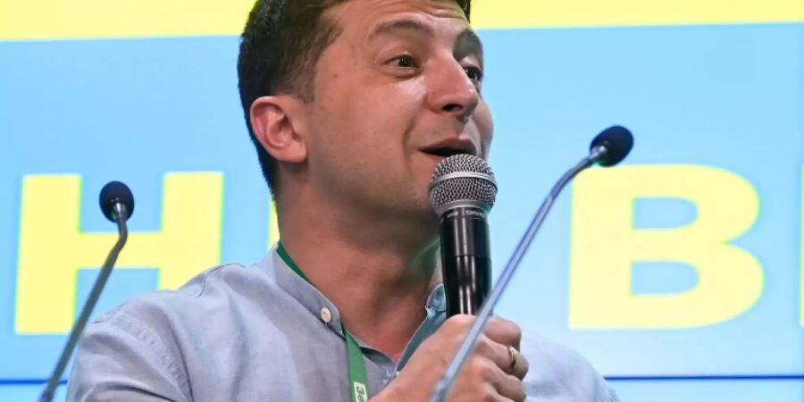 Der ukrainische Präsident Selenskyj am Sonntag