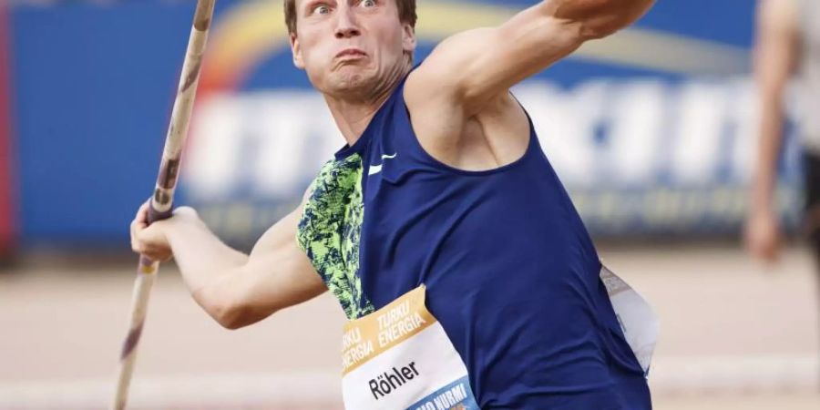 Speerwurf-Olympiasieger Thomas Röhler belegt in Turku Rang zwei. Foto: Roni Rekomaa/Lehtikuva