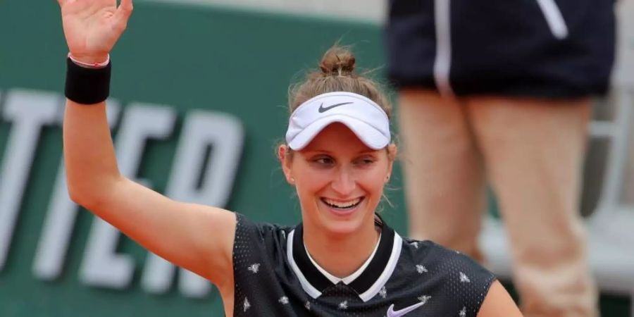 Marketa Vondrousova freut sich über ihren Sieg im Halbfinale. Foto: Richard Sellers