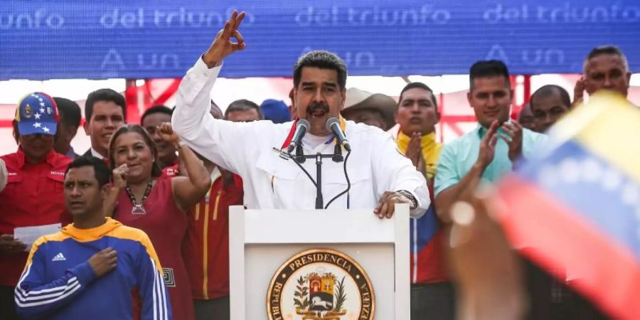 Venezuelas Staatspräsident Nicolás Maduro spricht in Caracas. Foto: Pedro Mattey