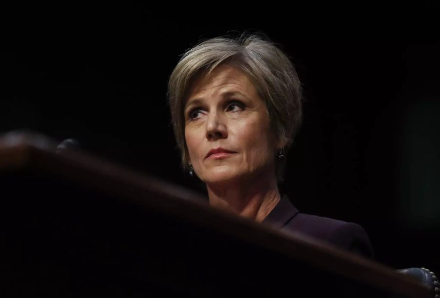 Sally Yates, 30. Januar 2017: Trump entlässt die amtierende Justizministerin und Chefanklägerin, offiziell vor allem wegen ihres Widerstands gegen seine Einwanderungspolitik.