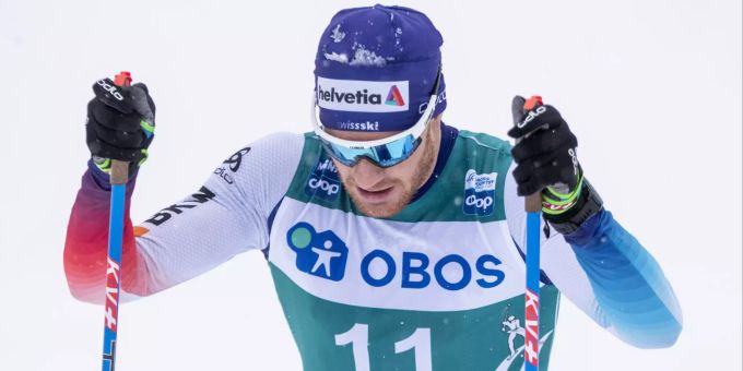 Dario Cologna in Aktion Dario Cologna