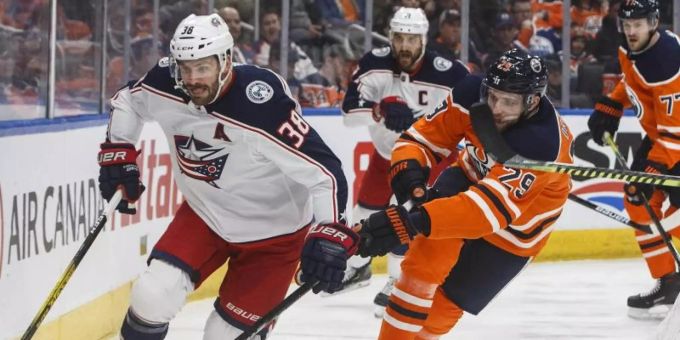 Oilers-Starspieler Leon Draisaitl blieb gegen Columbus ohne Scorerpunkt. Foto: Jason Franson/The Canadian Press via AP/dpa Oilers-Starspieler Leon Draisaitl blieb gegen Columbus ohne Scorerpunkt. Foto: Jason Franson/The Canadian Press via AP/dpa