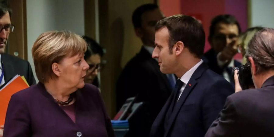 Angela Merkel und Emmanuel Macron beim EU-Gipfel