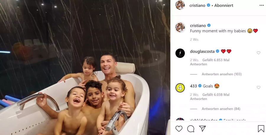 Cristiano Ronaldo und seine Kinder.