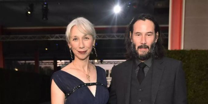 Keanu Reeves mit Alexandra Grant im Jahr 2019. Keanu Reeves