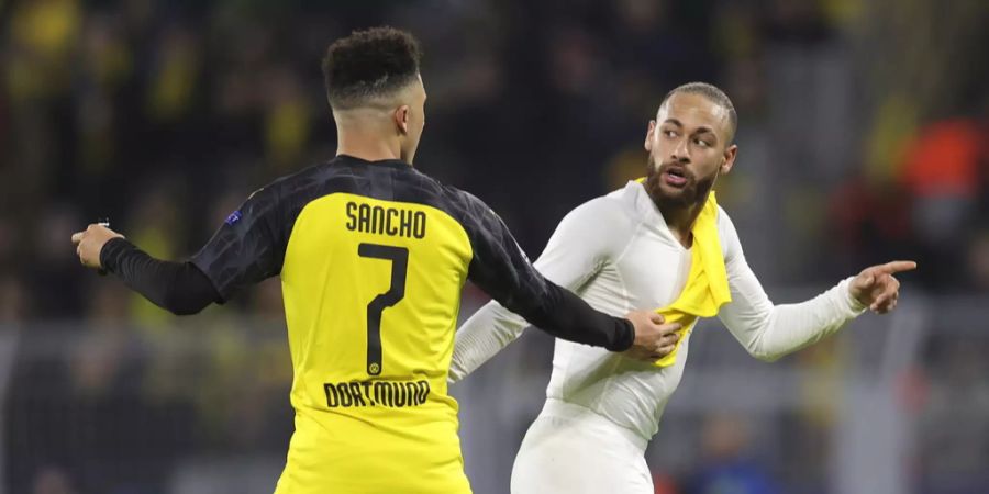 Das dürfte für Jadon Sancho (BVB, links) gegen Neymar und PSG von Vorteil sein.