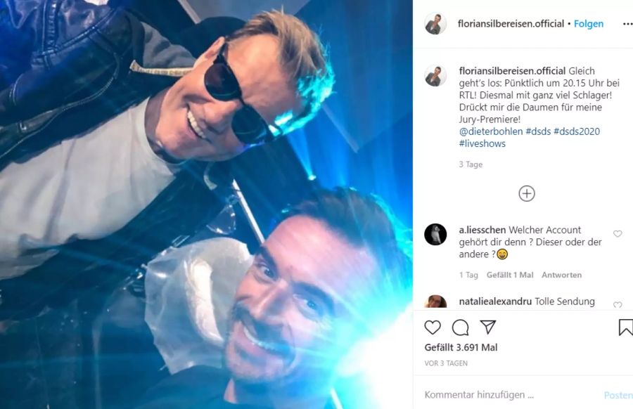 Und auch ein Selfie mit Chefjuror Dieter Bohlen darf auf Floris Insta-Account nicht fehlen.