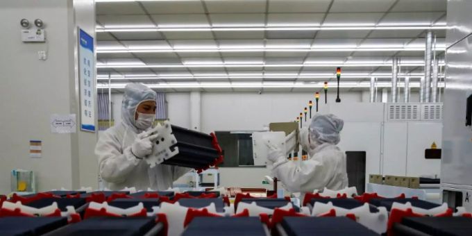 Eine Chip-Fabrik in China. chip