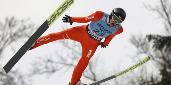 Gregor Deschwanden im Einsatz beim Skispringen in Willingen (D). Gregor Deschwanden Skispringen