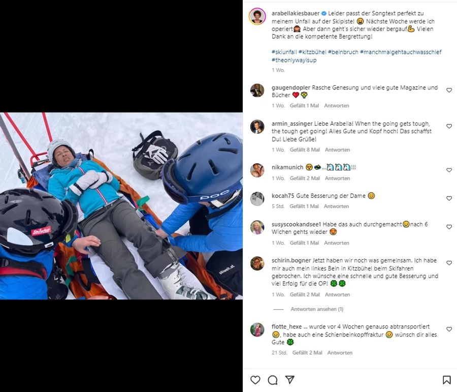 Die TV-Moderatorin ist in Kitzbühel auf der Piste verunfallt.