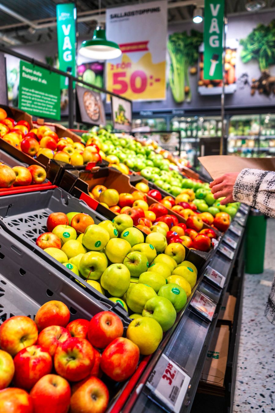 Äpfel im Supermarkt