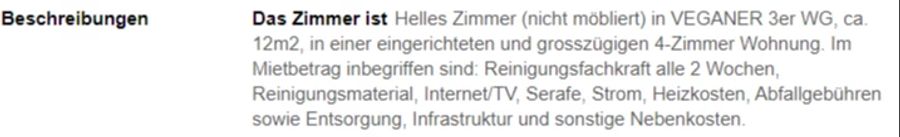Auch in dieser Zürcher WG sind nur Veganer willkommen.