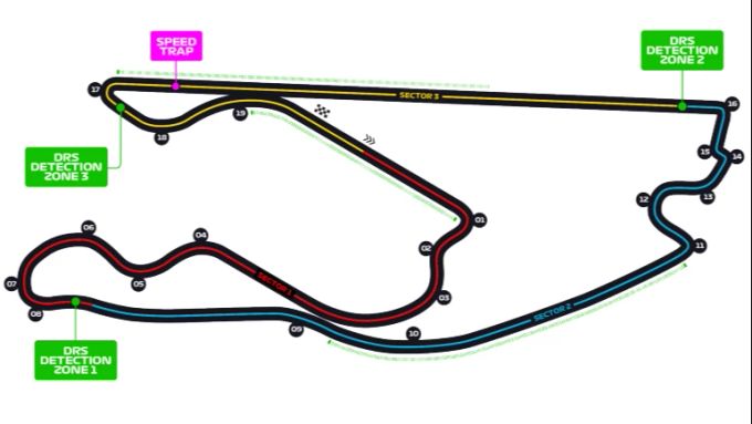 Die Streckenkarte für den Miami-GP der Formel 1. Miami GP Formel 1