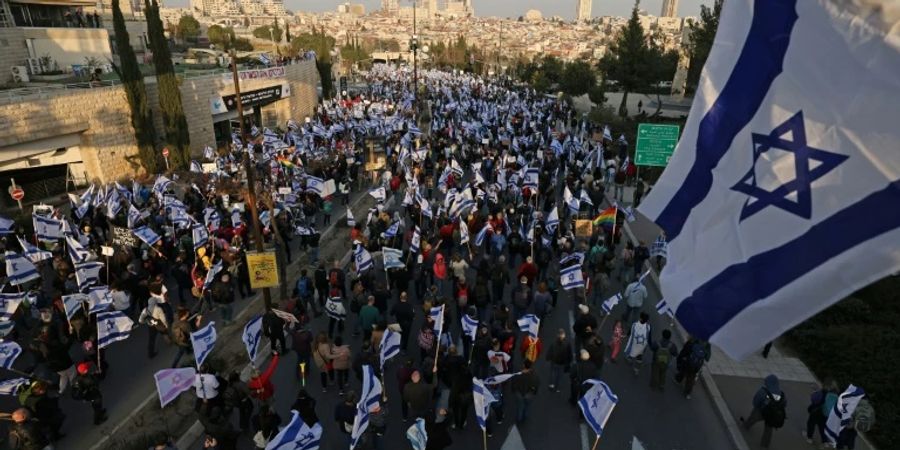 Protest gegen Justizreform am Montag in Jerusalem