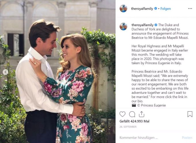 Prinzessin Beatrice und ihr Edoardo Mapelli Mozzi wollen nächstes Jahr heiraten. prinzessin beatrice verlobter
