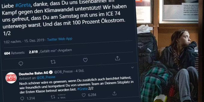 Überfüllter Zug - Greta und die Deutsche Bahn: ein Drama in fünf Akten