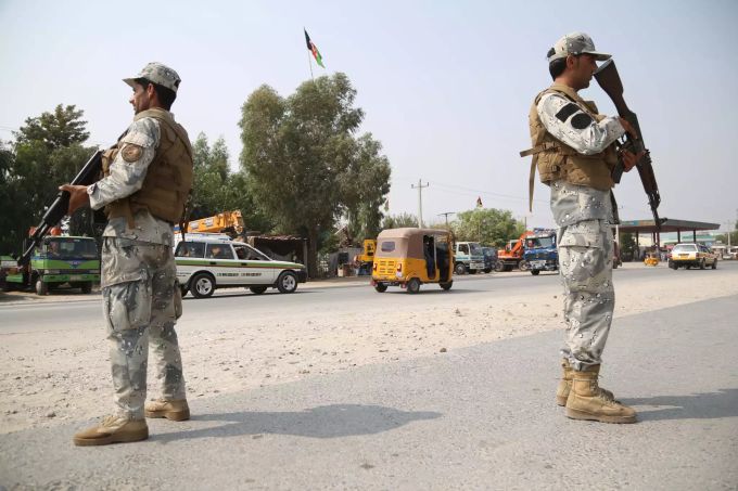 Soldaten bewachen die Wahllokale in Afghanistan. Presidential elections security
