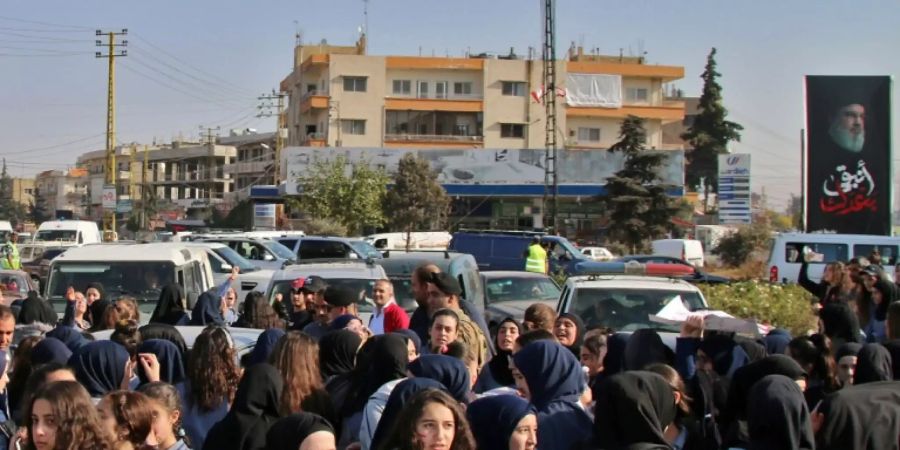 Studentenproteste in Baalbeck im Libanon